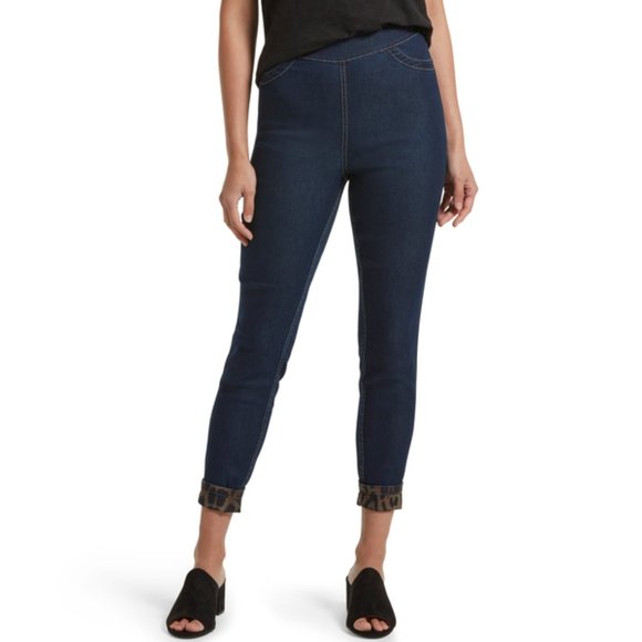 HUE Reversible High Waist Denim Skimmer Animal Pri - Picture 4 of 5